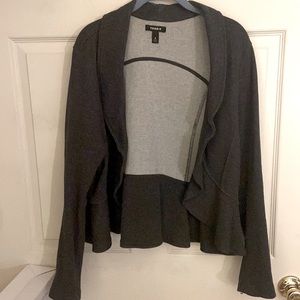 Torrid Gray blazer with front buttons and flowy hem. Size 0